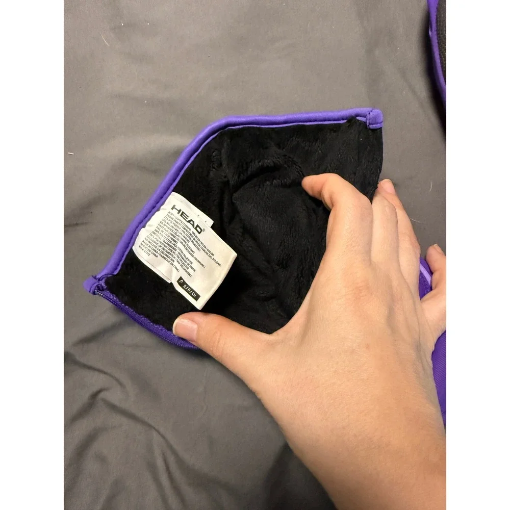 HEAD Junior Ski Mittens Small Purple Winter Snow Gloves Warm & Waterproof Zip